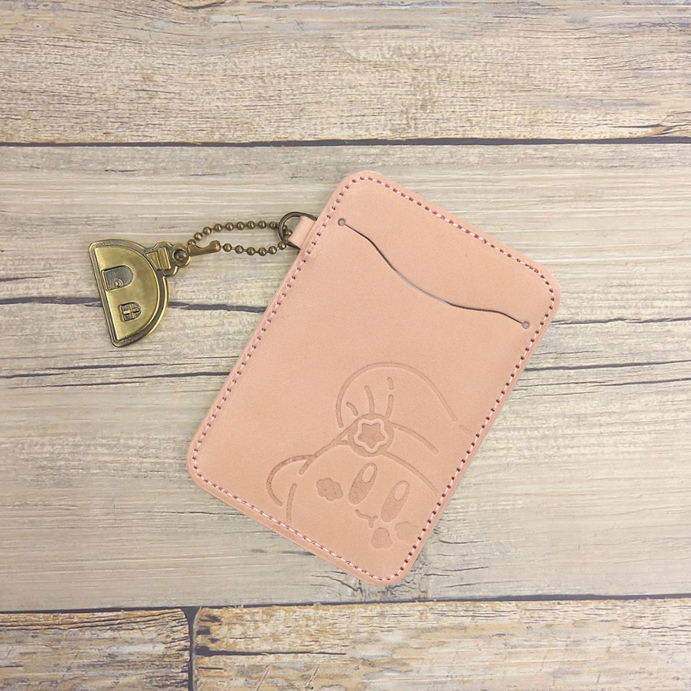 本革 パスケース  スモークピンク